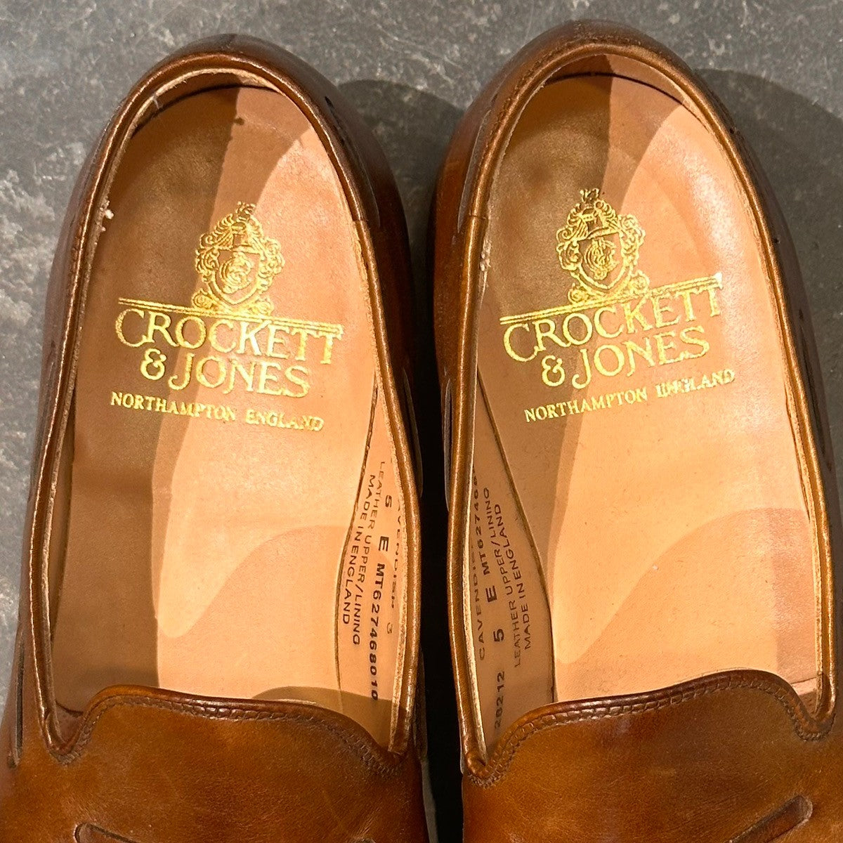 【CROCKETT&JONES】クロケット&ジョーンズ キャベンディッシュ3 タッセルローファー バーニッシュカーフ ダークブラウン サイズUK5E 375ラスト