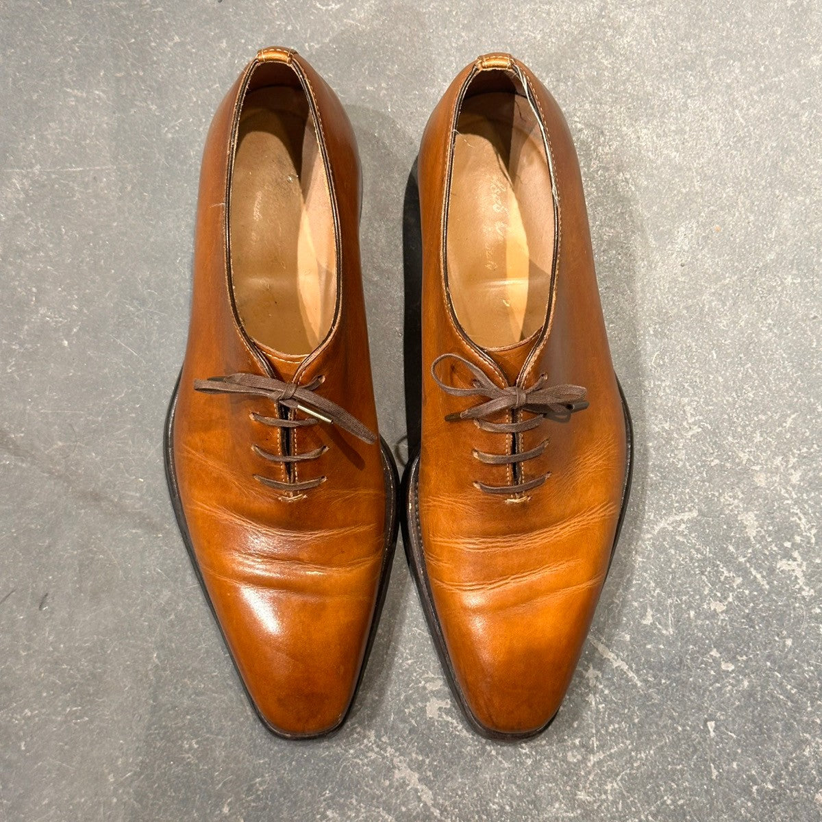 【Stefano Branchini】ステファノブランキーニ 4707 ホールカット プレーントゥ カーフ ブラウン サイズUK6