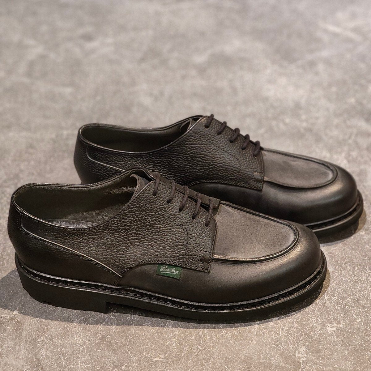 希少 新品未使用【Paraboot】パラブーツ JOSEPH別注 シャンボード Uチップ リスレザーグレインレザーコンビ ブラック サイズ UK8 参考定価￥121,000-