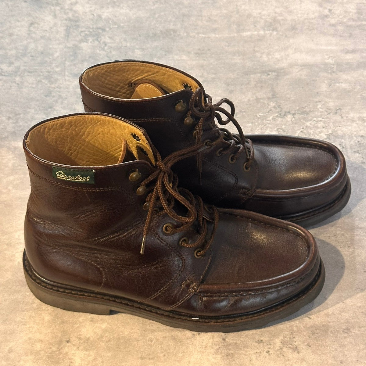 希少【PARABOOT】パラブーツ ヴィッテル2 デカタグ Uチップ ブーツ カーフ ブラウン サイズUK9