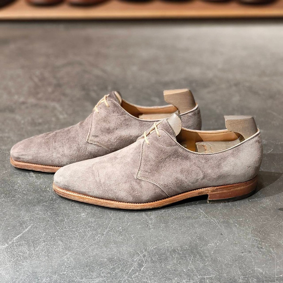 【ジョンロブ×ポールスミス】JOHN LOBB×Paul Smith 2アイレット ダービー スエード グレー サイズ 7E 8000ラスト