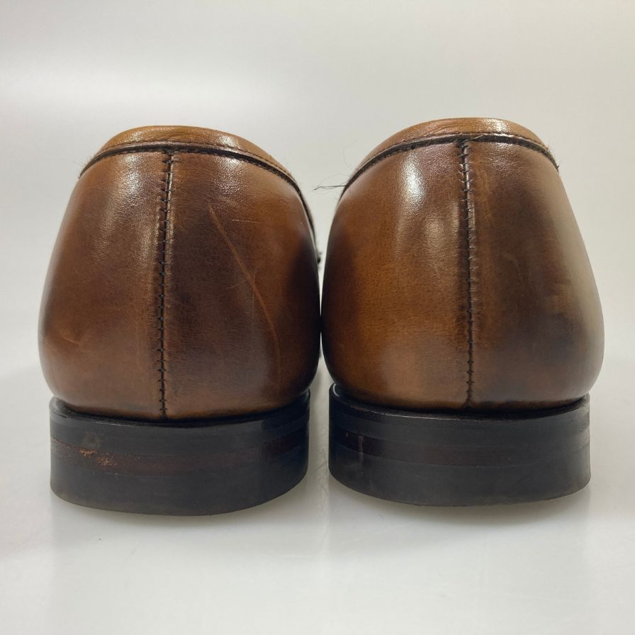 【Crockett&Jones】クロケット&ジョーンズ ローファー グランサム2 ペニー コイン カーフ レザー ブラウン メンズ サイズUK7.5E