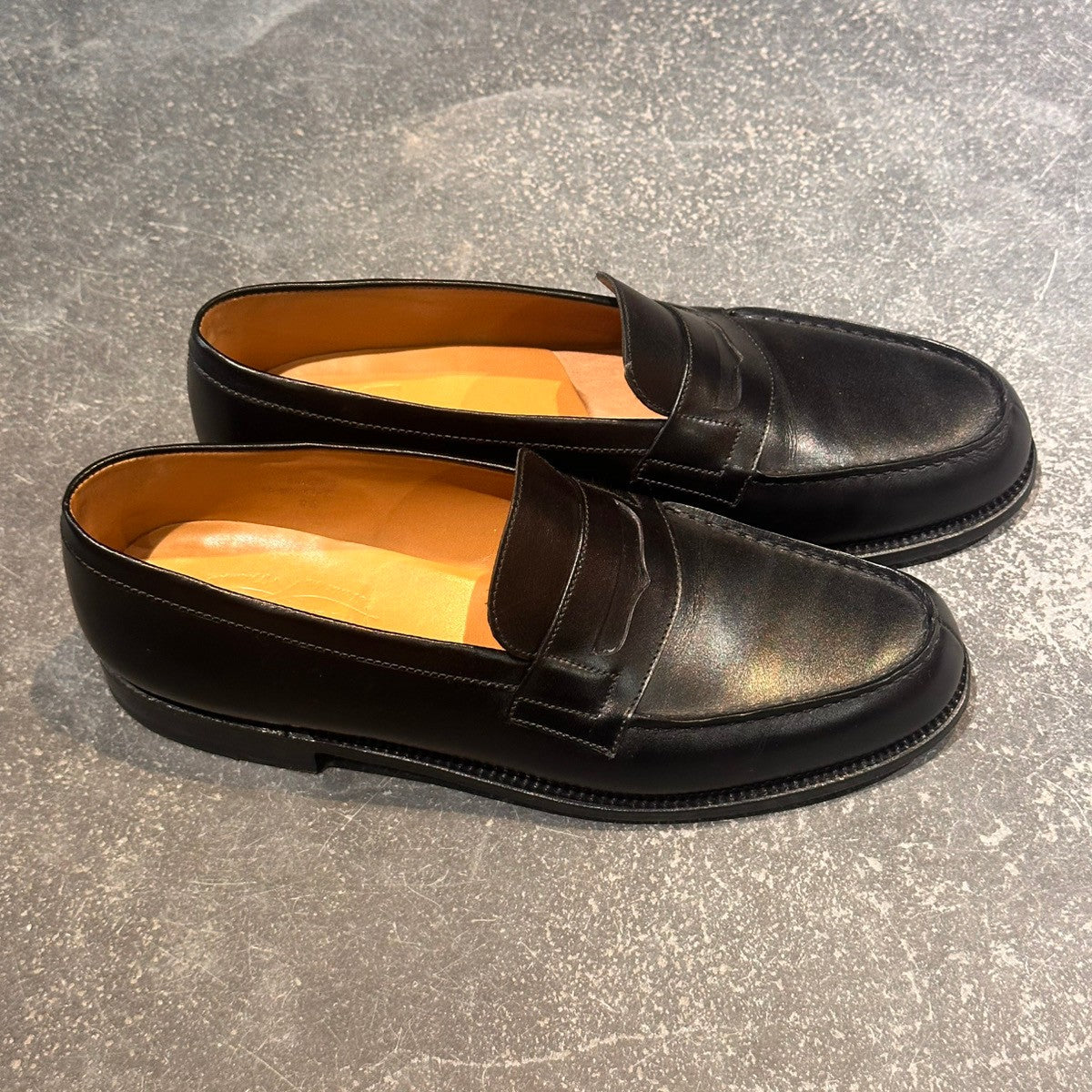 美品【J.M.WESTON】ジェイエムウエストン 180 シグニチャーローファー ローファー ボックスカーフ ブラック サイズUK6A 41ラスト