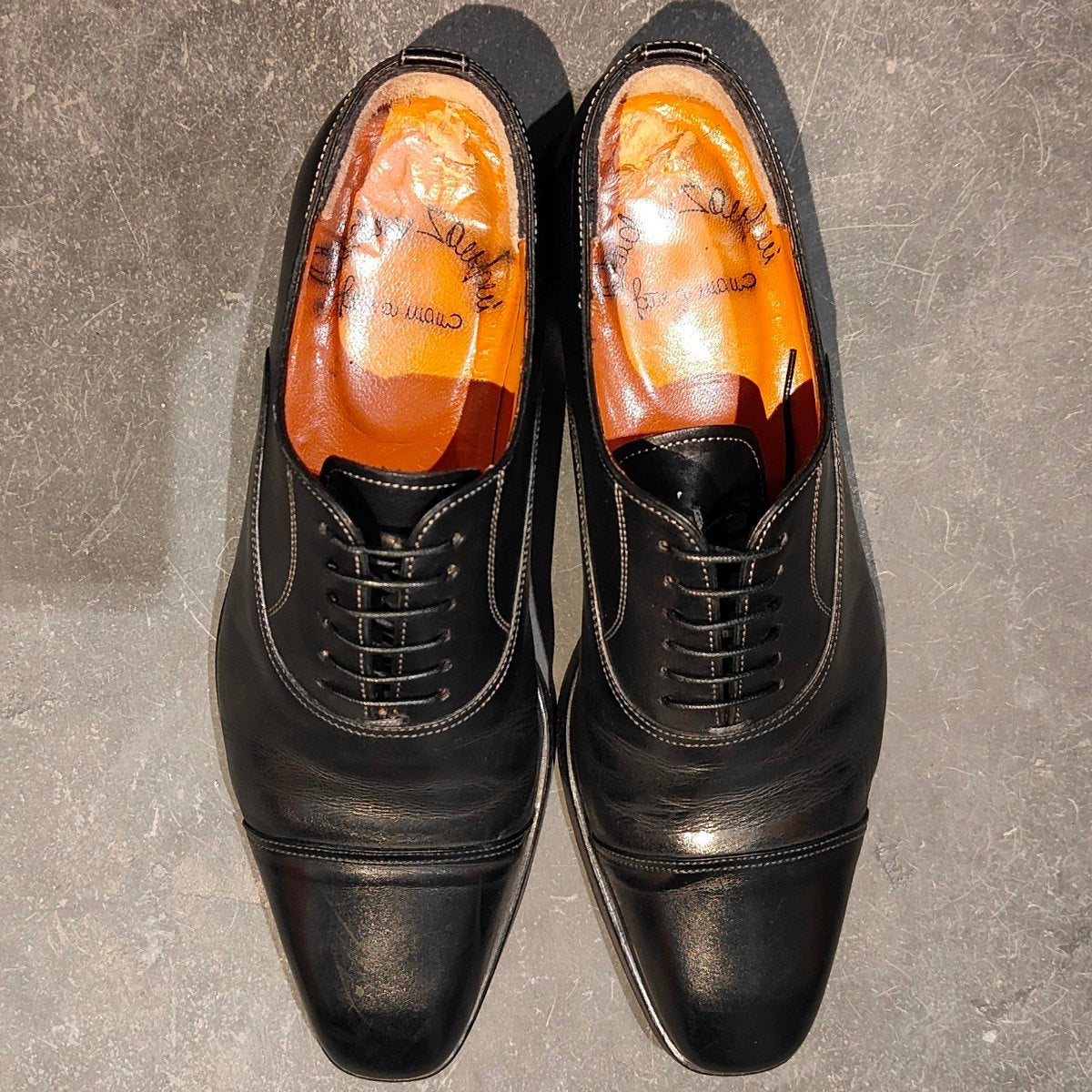 【Santoni】サントーニ 9096 ストレートチップ カーフ ブラック サイズUK6.5