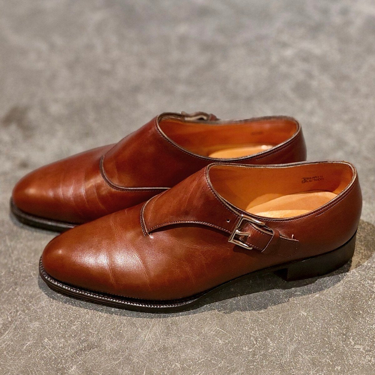 使用数回【JOHN LOBB】ジョンロブ ジャーミン2 プレステージライン シングルモンク カーフ ブラウン サイズUK5.5E 7000ラスト