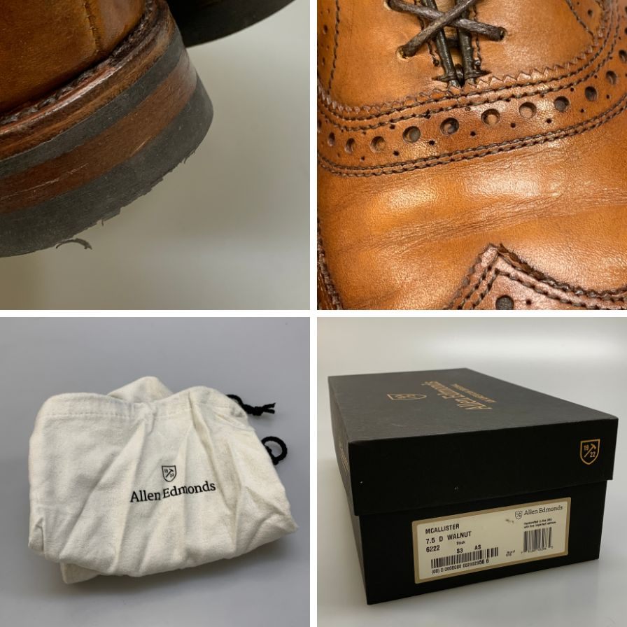 【Allen Edmonds】アレンエドモンズ レザーシューズ マカリスター ウイングチップ カーフ ブラウン サイズUS7.5 メンズ McAllister