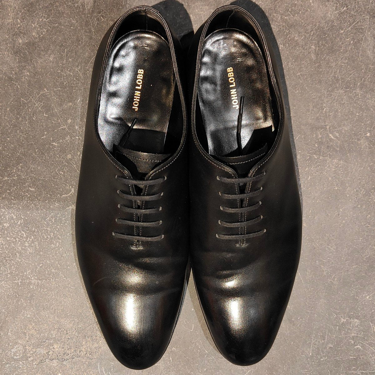 使用数回【JOHN LOBB】ジョンロブ マールドン プレステージライン ホールカット カーフ ブラック サイズ UK7.5E 8000ラスト 参考定価￥443,300-