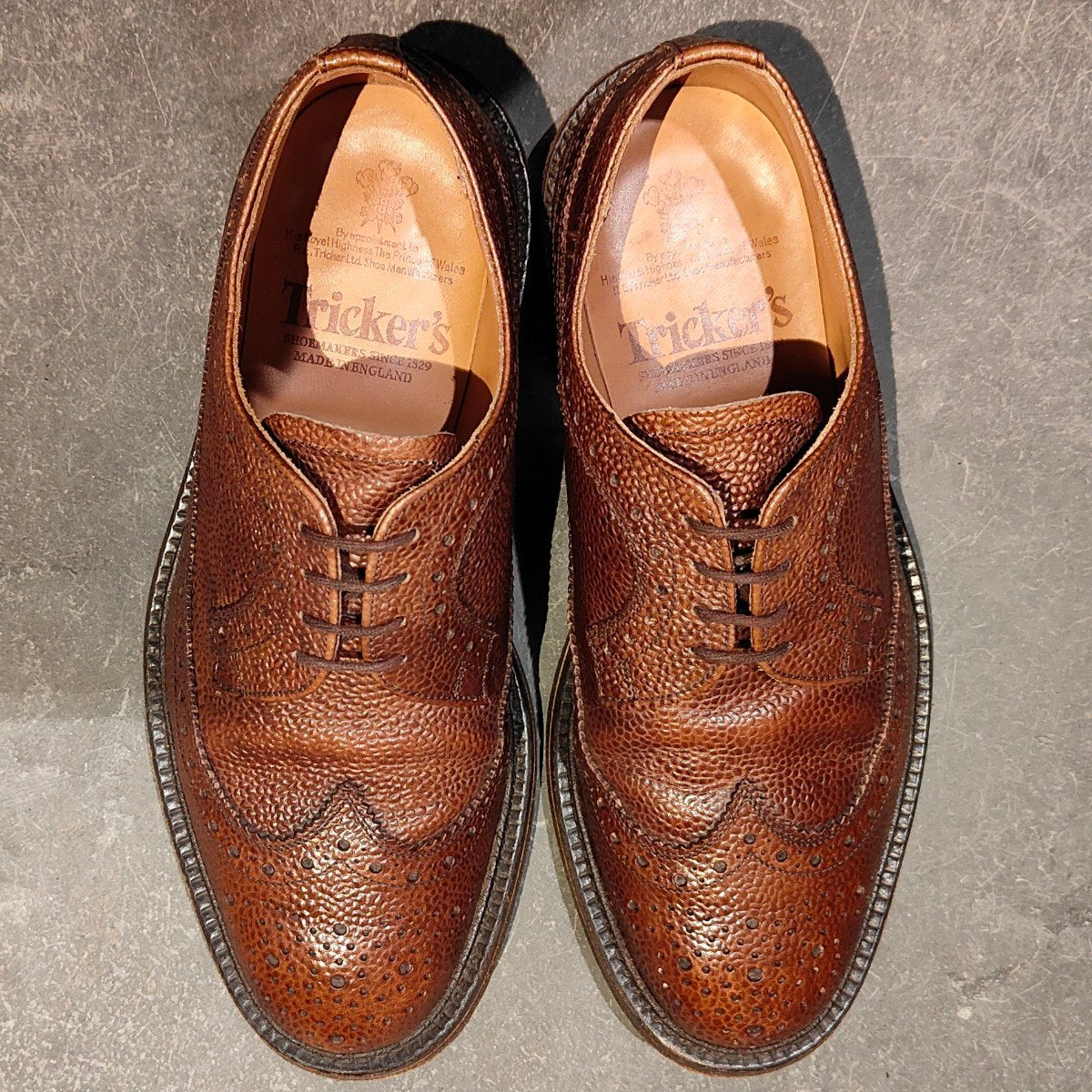 美品【Tricker’s】トリッカーズ M5164 ロングウイングチップ ブラウン サイズUK7