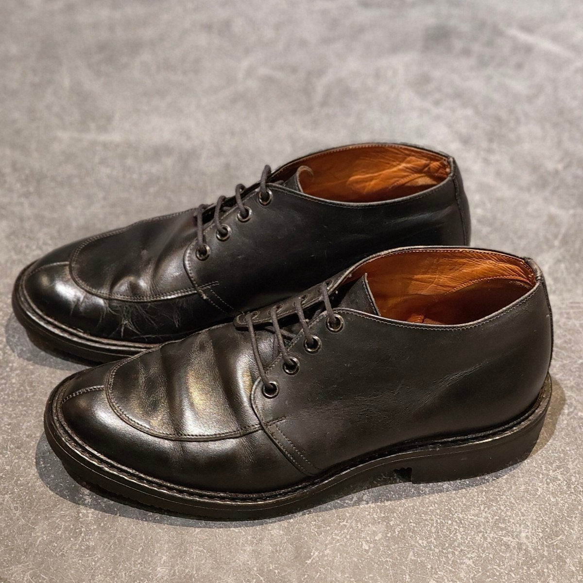 Tricker's】トリッカーズ ショートブーツ Uチップ カーフ ブラック
