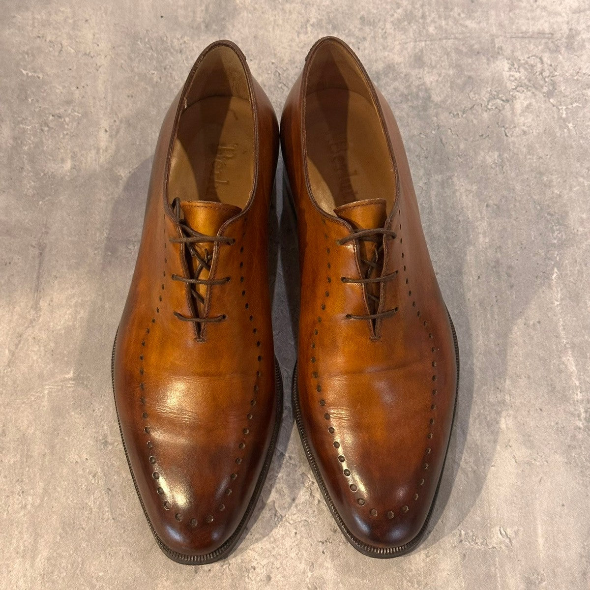 【BERLUTI】ベルルッティ 1402 アレッサンドロ ホールカット パティーヌ カーフ ブラウン サイズUK8