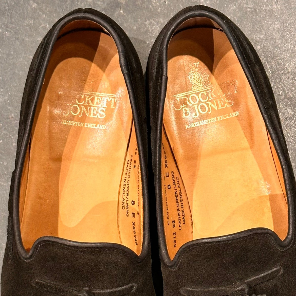 【CROCKETT&JONES】クロケット&ジョーンズ キャベンディッシュ3 タッセルローファー スエード ブラック サイズUK8E 375ラスト