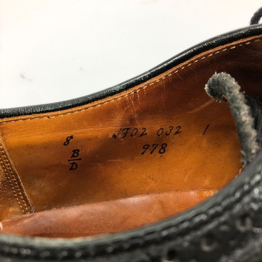 【Alden】オールデン 978 90S デッドストック ウィングチップ 外羽根 メンズ 8D ブラック
