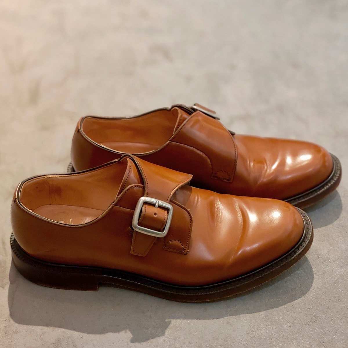 【Church´s】チャーチ ミードウェル 5都市 シングルモンク ポリッシュドバインダーカーフ サンダルウッドサイズUK80F 103ラスト