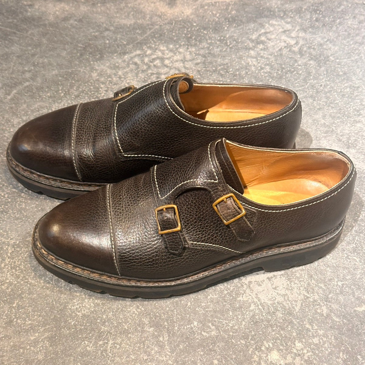 希少【JOHN LOBB】ジョンロブ ウィリアム コテージライン ダブルモンク グレインレザー ブラック サイズ不明(UK7.5相当)