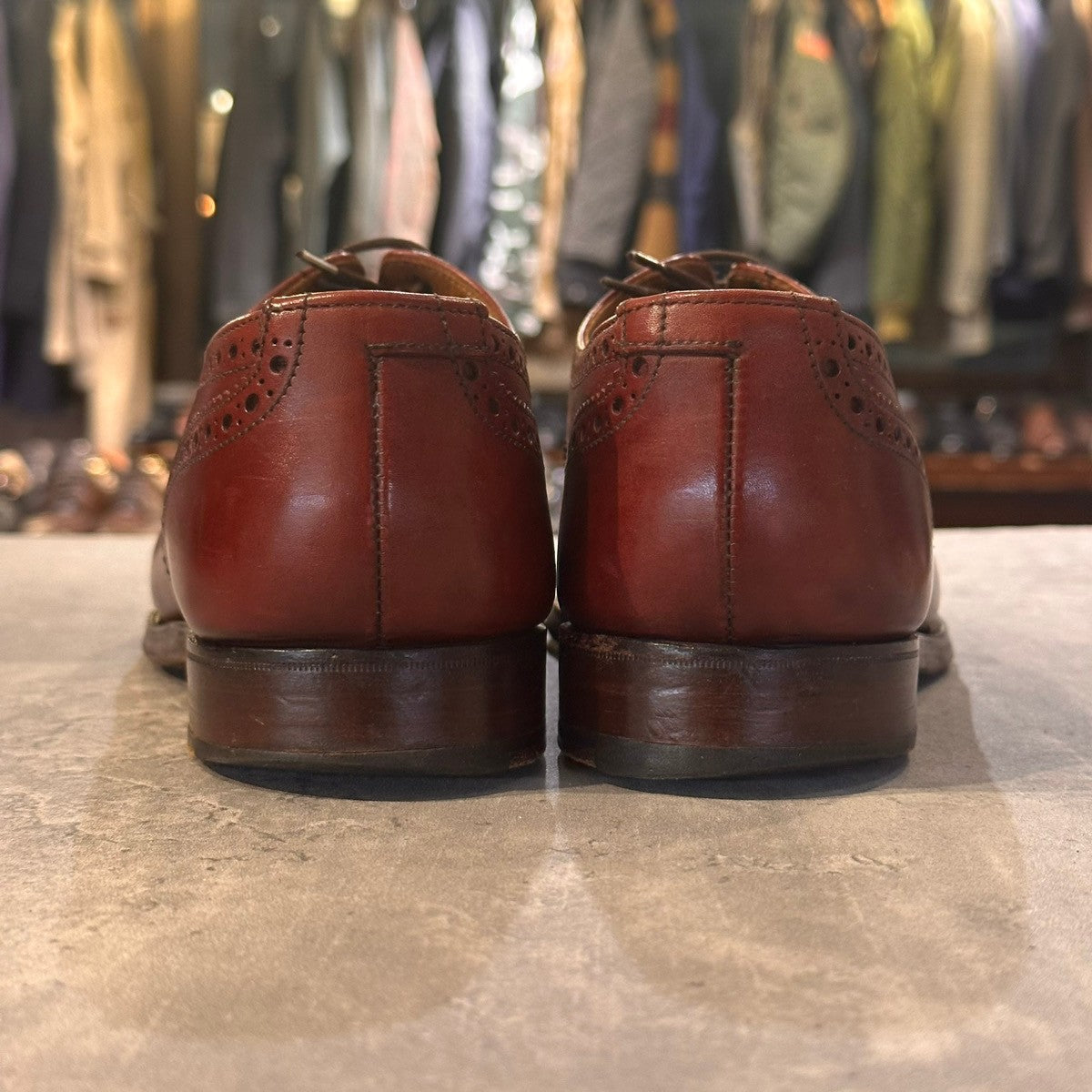 【CROCKETT&JONES】クロケット＆ジョーンズ チェアマン セミブローグ カーフ バーガンディ サイズUK5.5E 236ラスト