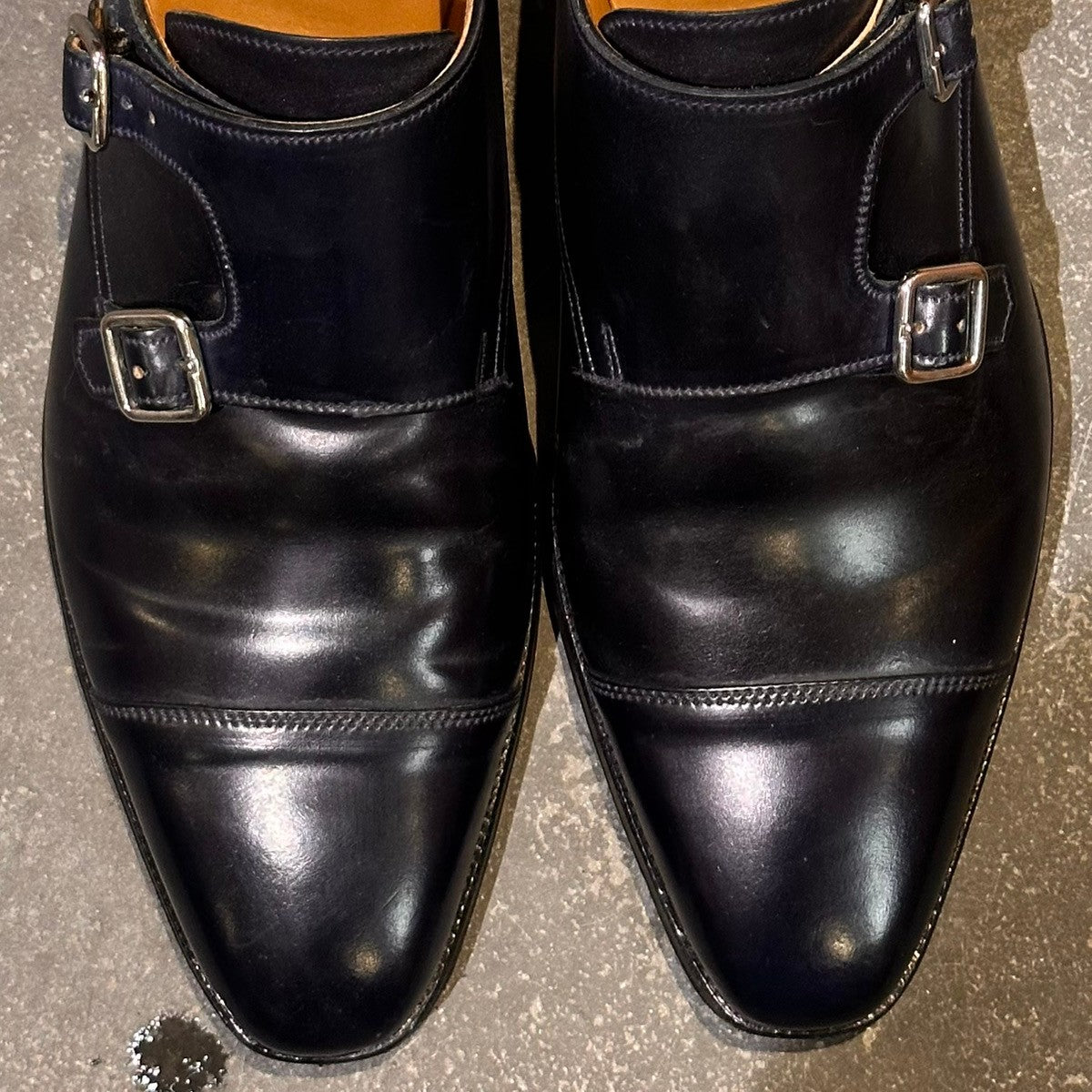 【CROCKETT&JONES】クロケット&ジョーンズ LOWNDES ダブルモンク コードバン ネイビー サイズUK7E 348ラスト