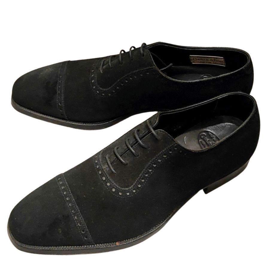 【CROCKETT&JONES】クロケット＆ジョーンズ ポールスミス別注 パンチドキャップトゥ アデレード スエード ブラック サイズUK7E