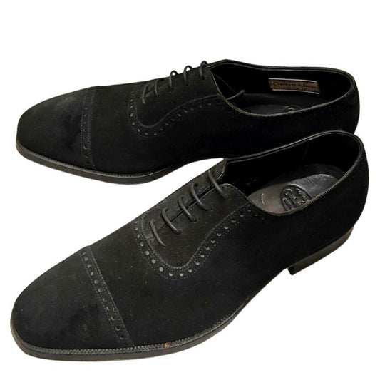 【CROCKETT&JONES】クロケット＆ジョーンズ ポールスミス別注 パンチドキャップトゥ アデレード スエード ブラック サイズUK7E
