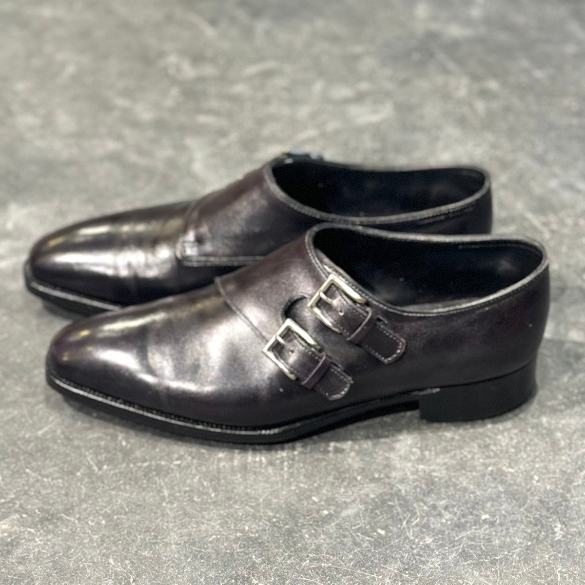 美品【John Lobb】ジョンロブ ダブルモンク チャペル ミュージアムカーフ ブラック サイズ6E 8000ラスト