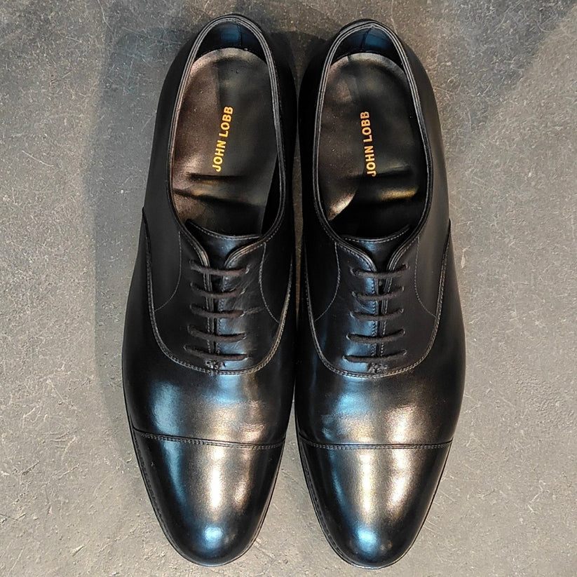 使用数回 【JOHN LOBB】ジョンロブ シティ2 ストレートチップ カーフ ブラック サイズUK6.5E 7000ラスト参考定価￥228,800-