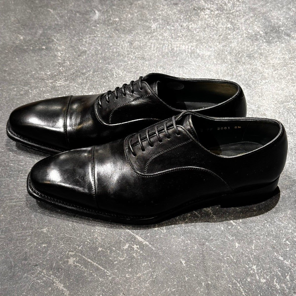 使用数回【perfette】ペルフェット 1112 ストレートチップ カーフ ブラック サイズUK8.5