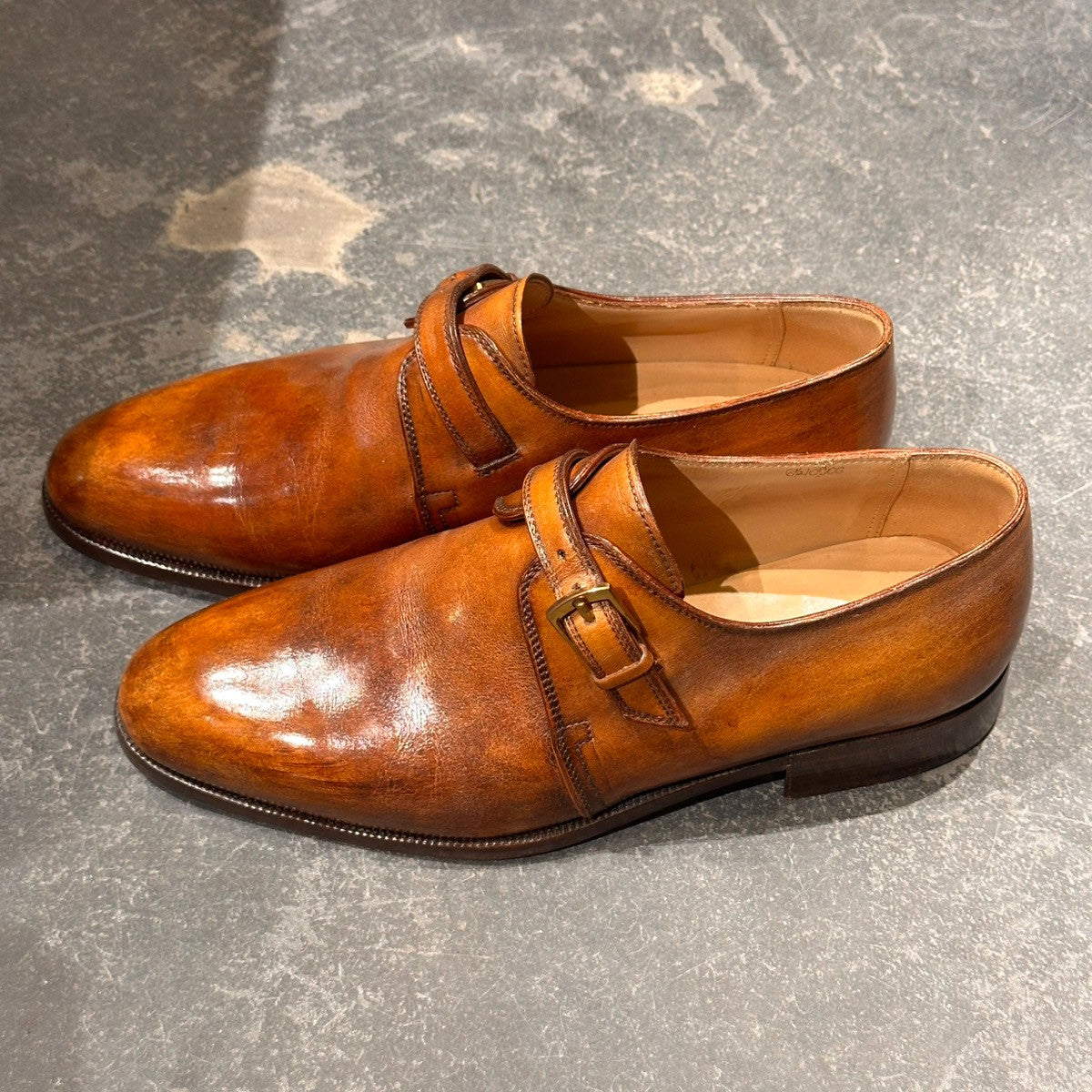 【BERLUTI】ベルルッティ シングルモンク カーフ ライトブラウン サイズUK6.5
