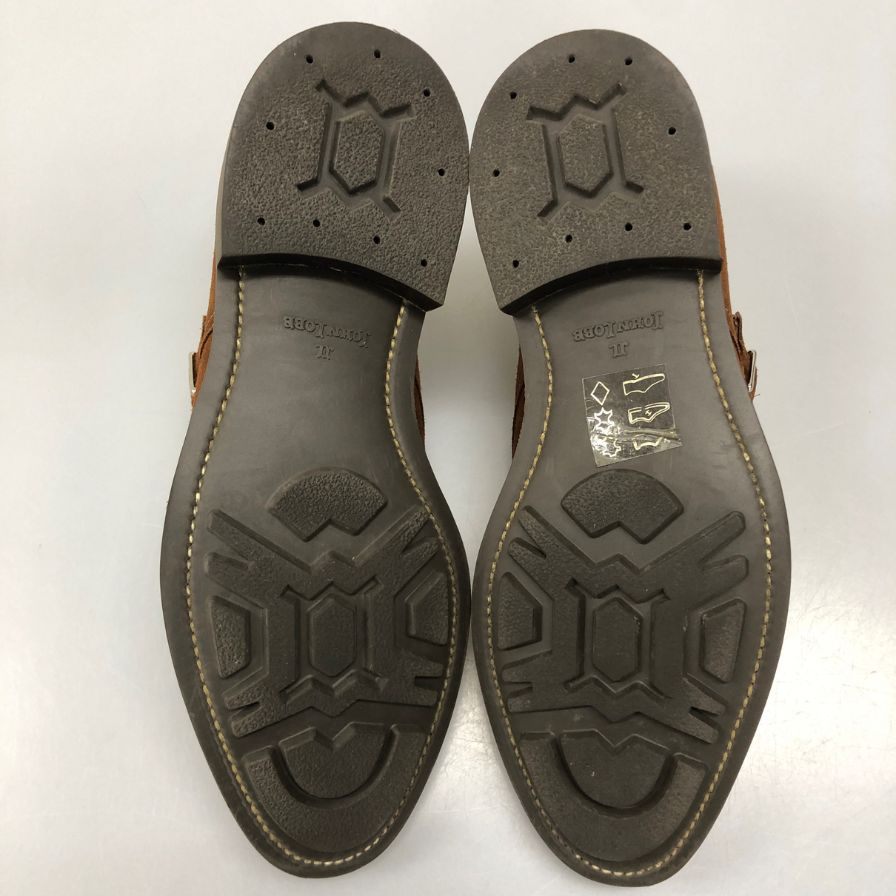 【JOHN LOBB】ジョンロブ レザーシューズ ダブルモンク ウィリアム スエード ブラウン メンズ サイズUK7E 9795ラスト William