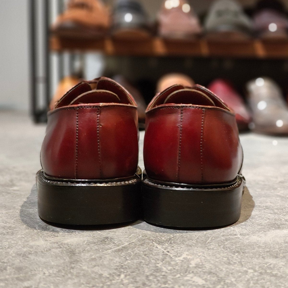 希少【J.M.WESTON】ジェイエムウエストン 旧旧旧ロゴ 656 スプリットトゥダービ Uチップ バーガンディ 22ラスト