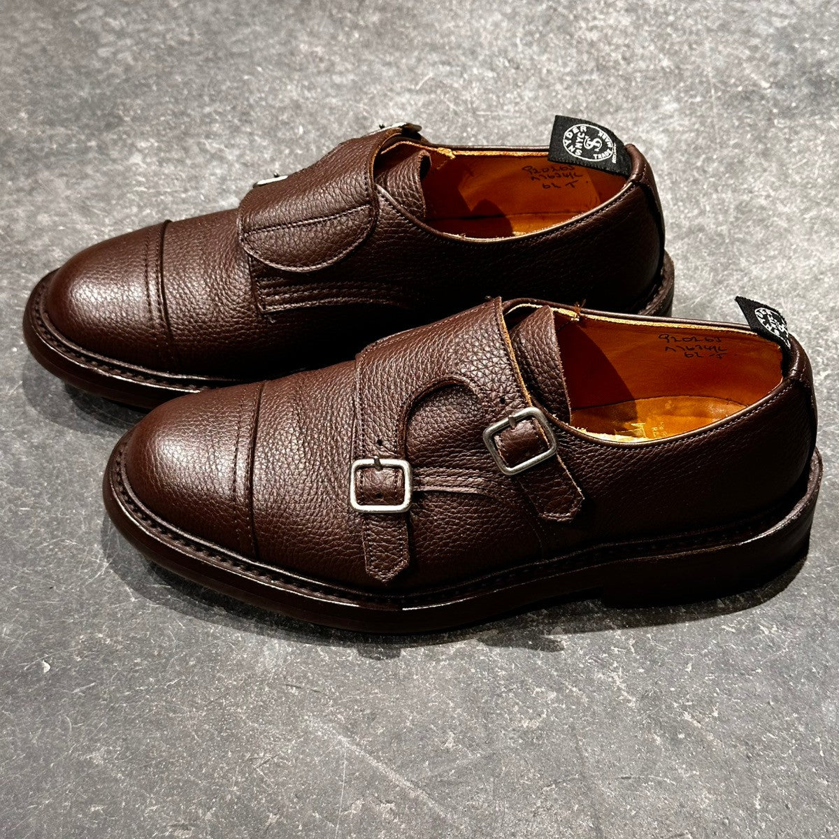 希少【Tricker’s】トリッカーズ TODD SNYDER別注 M7634 ダブルモンク グレインレザー ブラウン サイズUK6.5
