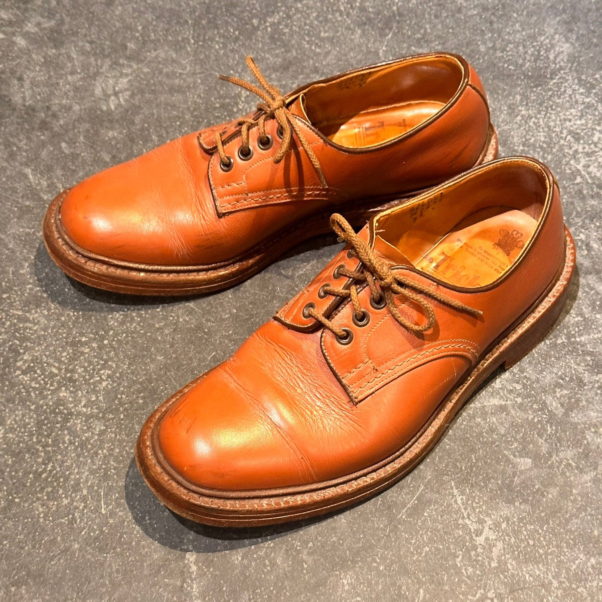 【Tricker’s】トリッカーズ ダニエル M7278 プレーントゥ カーフ ブラウン サイズUK7.5