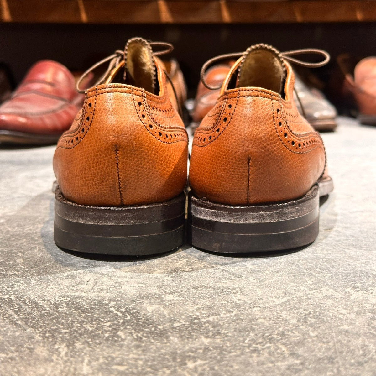 【FLORSHEIM】フローシャイム  ウイングチップ グレインレザー ブラウン サイズUS6.5E