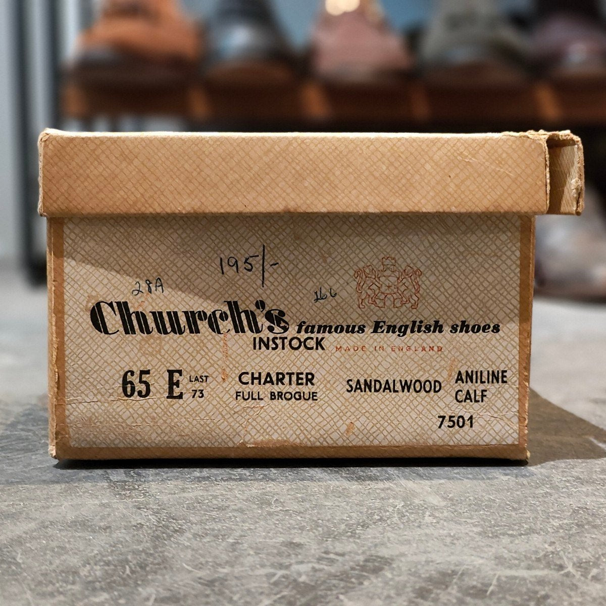 希少 デッドストック【Church's】チャーチ 2都市 チャーター ウイングチップ アニリンカーフ サンダルウッド サイズ UK65F 73ラスト
