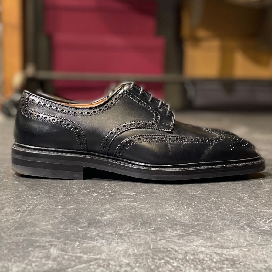 【CROCKETT&JONES】クロケット&ジョーンズ ヘスウォール2 フルブローグ カーフ ブラック サイズ UK7E 377ラスト