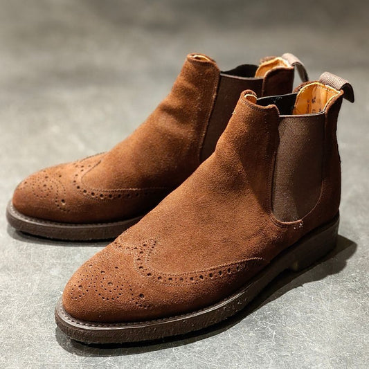 使用数回 【JOSEPH CHEANEY】ジョセフチーニー  リージェント サイドゴアブーツ スエード ブラウン サイズUK5.5 参考定価￥97,900-