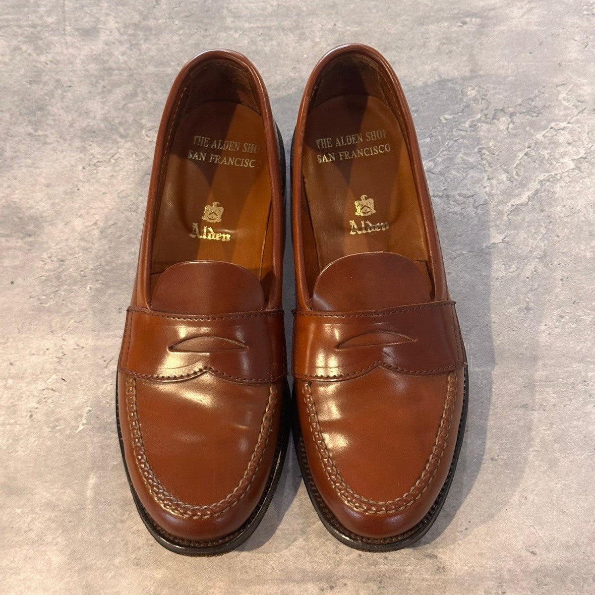 希少 美品【ALDEN】オールデン サンフランシスコ 010 ペニーローファー ウイスキーコードバン ブラウン サイズUS7D