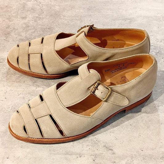 【CROCKETT&JONES】クロケット＆ジョーンズ フィッシャーマン SUBS グルカサンダル スエード ベージュ サイズUK8E 314ラスト