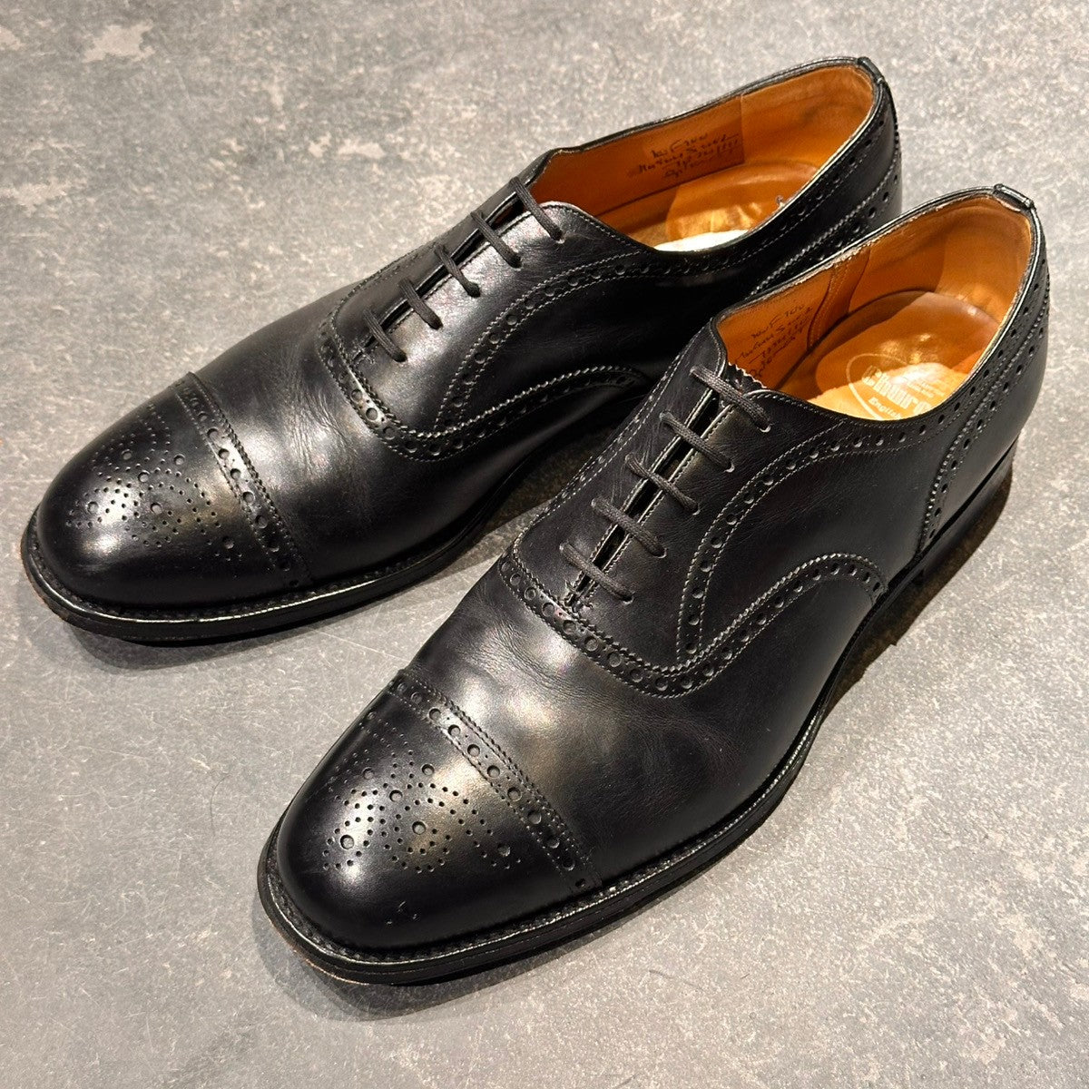 【Church's】チャーチ ディプロマット セミブローグ 四都市 カーフ ブラック サイズUK100F 100ラスト