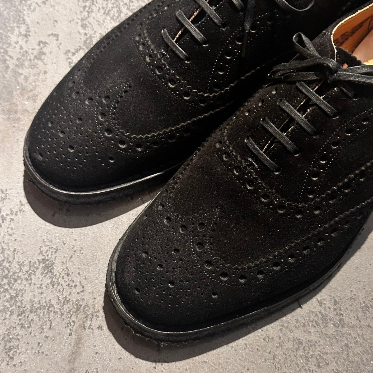 極美品【Church's】チャーチ フェアフィールド フルブローグ 5都市 スエード ブラック サイズ UK65F 81ラスト