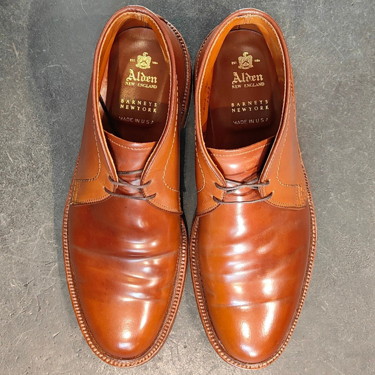 希少【ALDEN】オールデン バーニーズニューヨーク別注 1473 チャッカブーツ コードバン ウイスキー サイズ US8.5D バリーラスト