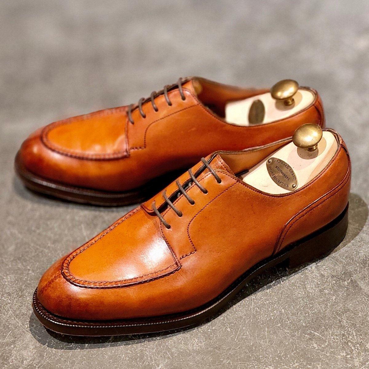 極美品【EDWARD GREEN】エドワードグリーン ドーバー Uチップ カーフ チェスナット サイズ UK6E 32ラスト定価￥324,500-