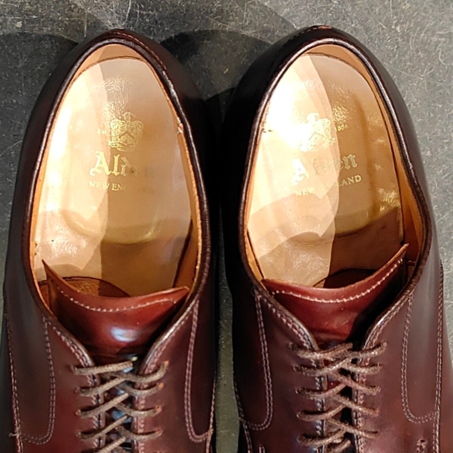 美品 【ALDEN】オールデン 56201 パンチドキャップトゥ コードバン ダークバーガンディ サイズ US7D モディファイドラスト 参考定価￥211,200-