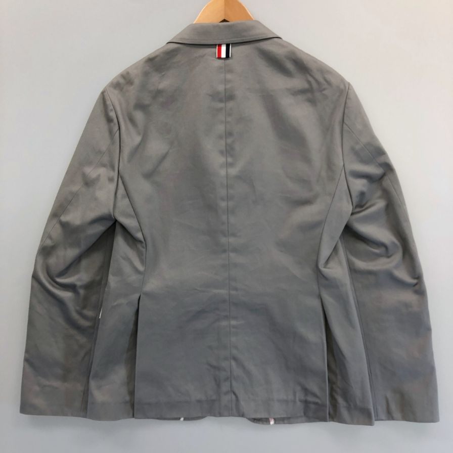 【THOM BROWNE】トム ブラウン ジャケット MJU426A 裏地ストライプ コットン メンズ グレー サイズS相当