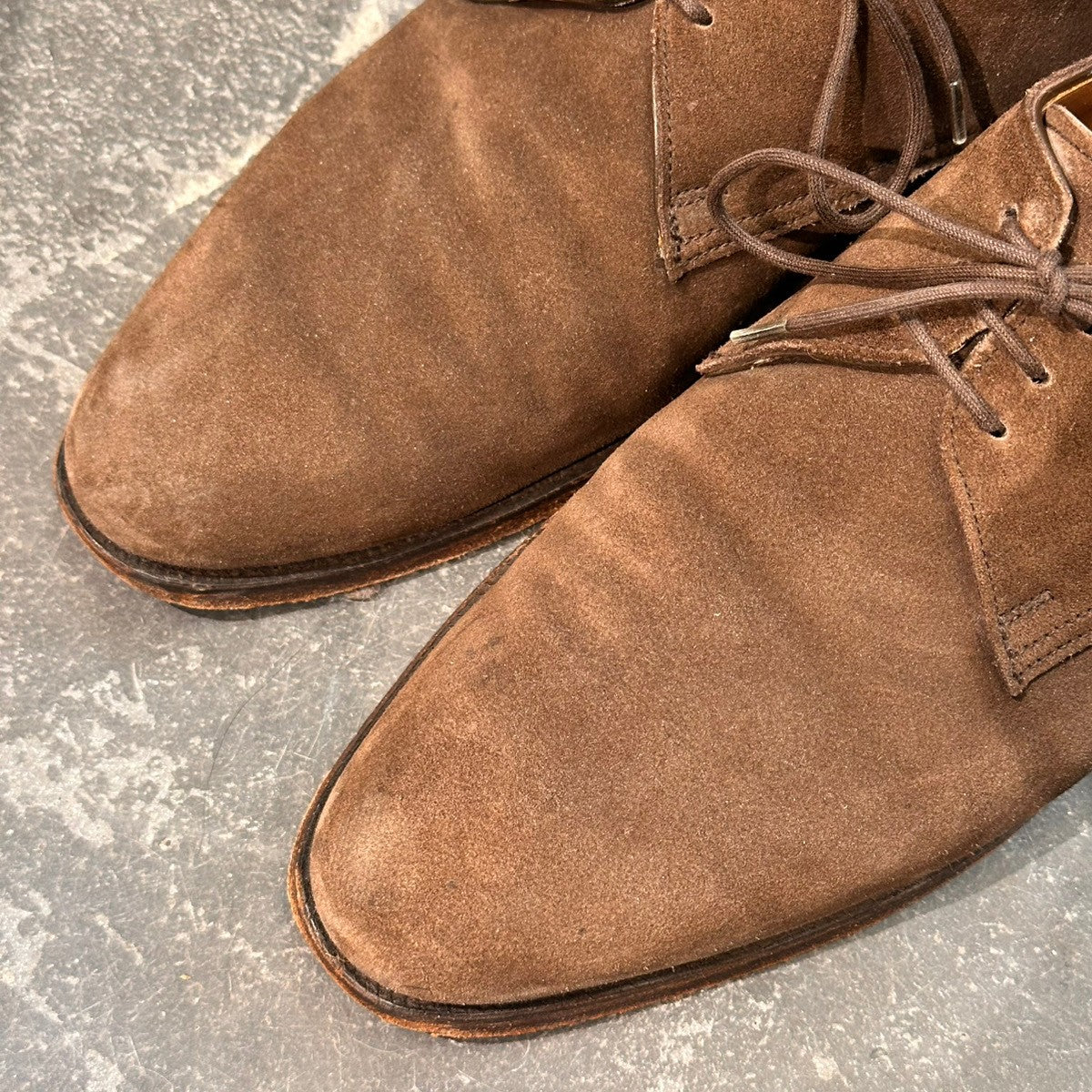 【CROCKETT&JONES】クロケット&ジョーンズ ウィンボーン プレーントゥ ビジネスシューズ スエード ブラウン サイズUK6E