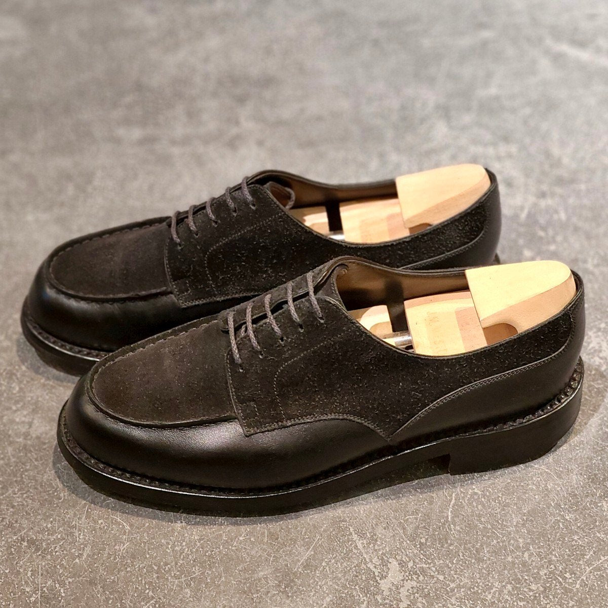 希少 美品【J.M.WESTON】ジェイエムウエストン 641 ゴルフ ミッドナイトエディション Uチップ カーフスエードコンビ ブラック サイズUK5.5E 31ラスト
