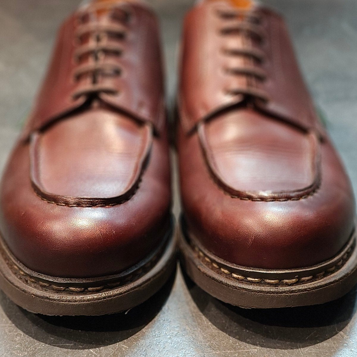 美品 【Paraboot】パラブーツ シャンボード Uチップ リスレザー カフェ サイズ UK7.5 定価￥96,800-