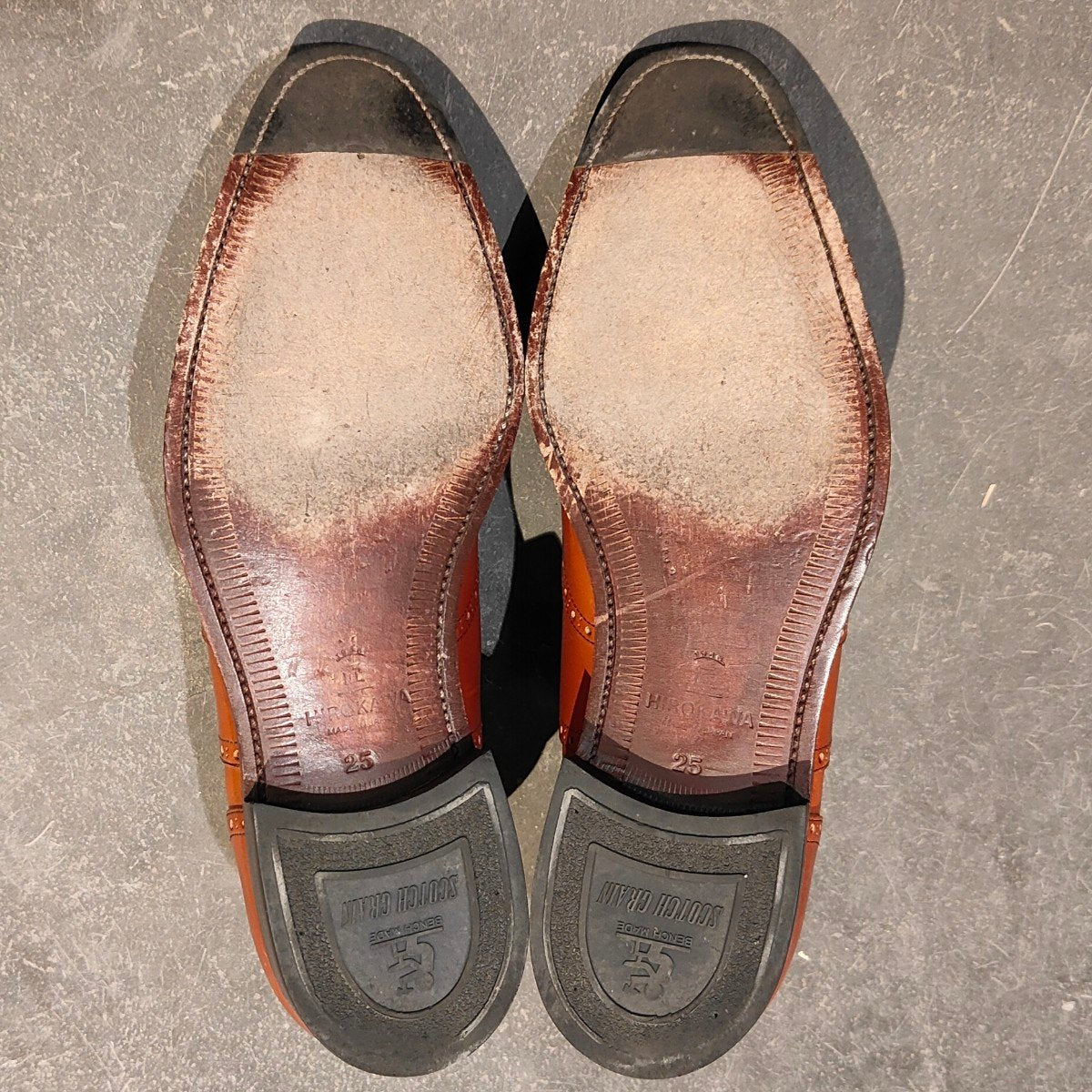 美品【SCOTCH GRAIN】スコッチグレイン 大印 HA745 フルブローグ ブラウン サイズ25cm
