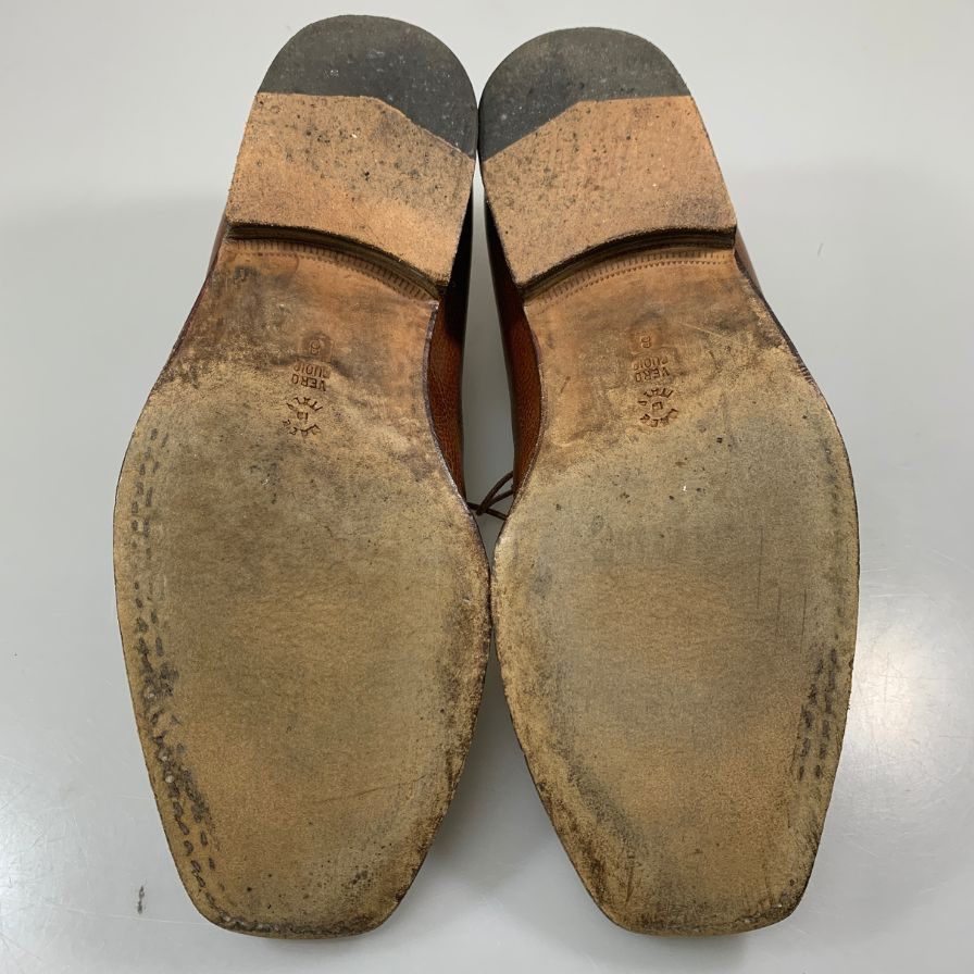 【Santoni】サントーニ レザーシューズ 931 Yチップ シボレザー ブラウン メンズ サイズUK8