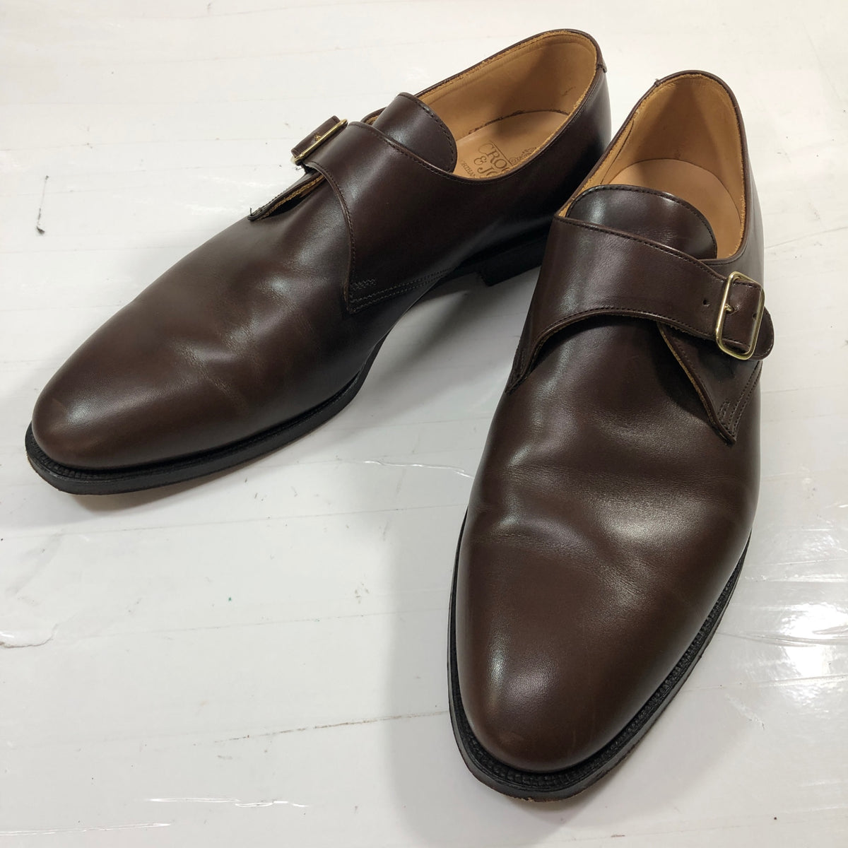 【CROCKETT&JONES】クロケット&ジョーンズ マルバーン シングルモンク カーフ ブラウン UK9.5E メンズ MALVERN