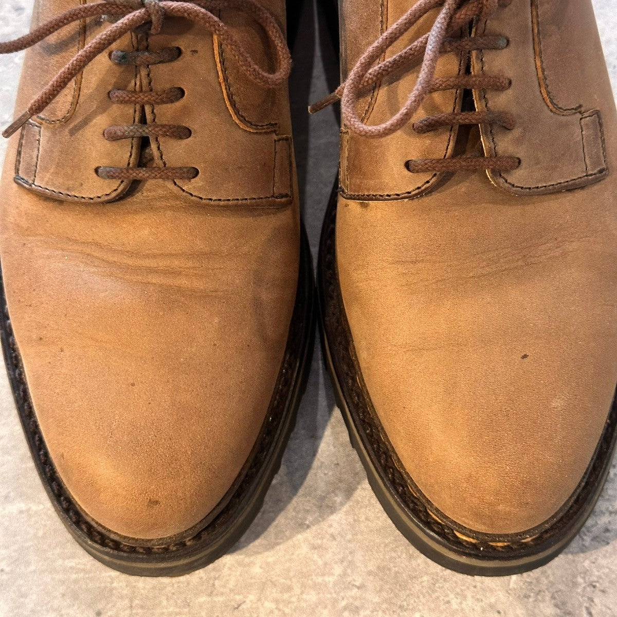 【JOHNLOBB】ジョンロブ ユタ コテージライン ユタ プレーントゥ ヌバックレザー ブラウン サイズUK5.5相当 8695ラスト