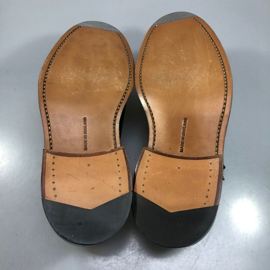 【Tricker's】トリッカーズ トレーディングポスト別注 ウッドストック プレーントゥダービー グレインレザー ブラック メンズ サイズUK7.5E